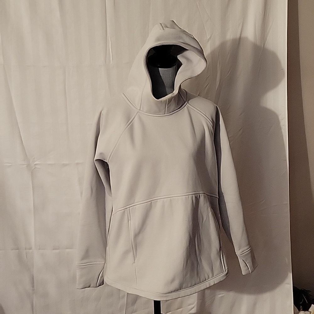 Eddie Bauer Beige Hooded Sweatshirt with Front Pockets, Size: L
